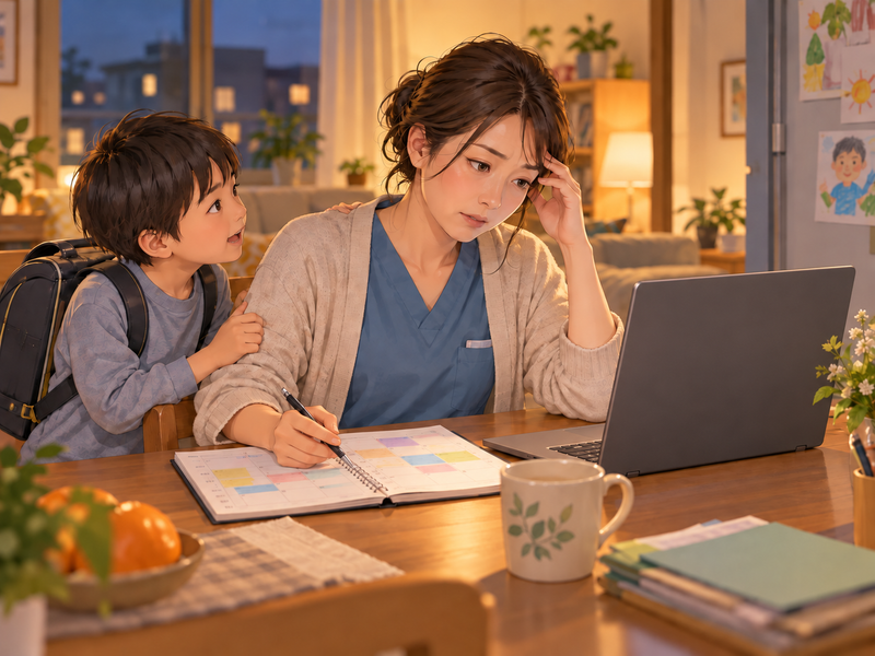 仕事を辞めたいと思い転職を考える場面
